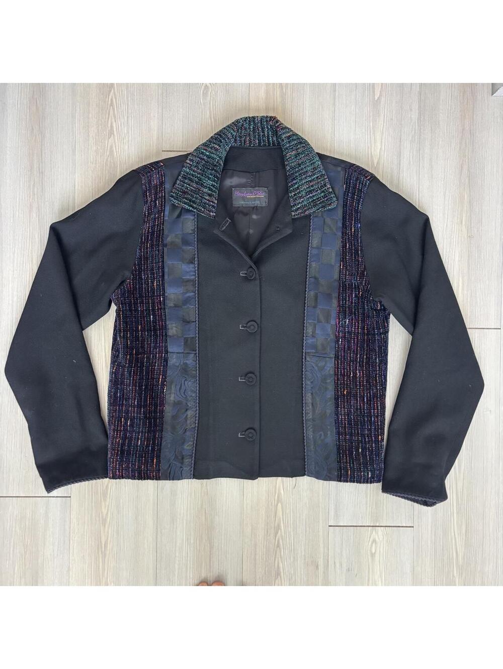 Mary Lynn O'Shea Handmade Vermont Mixed Media Patchwork Art to Wear Jacket